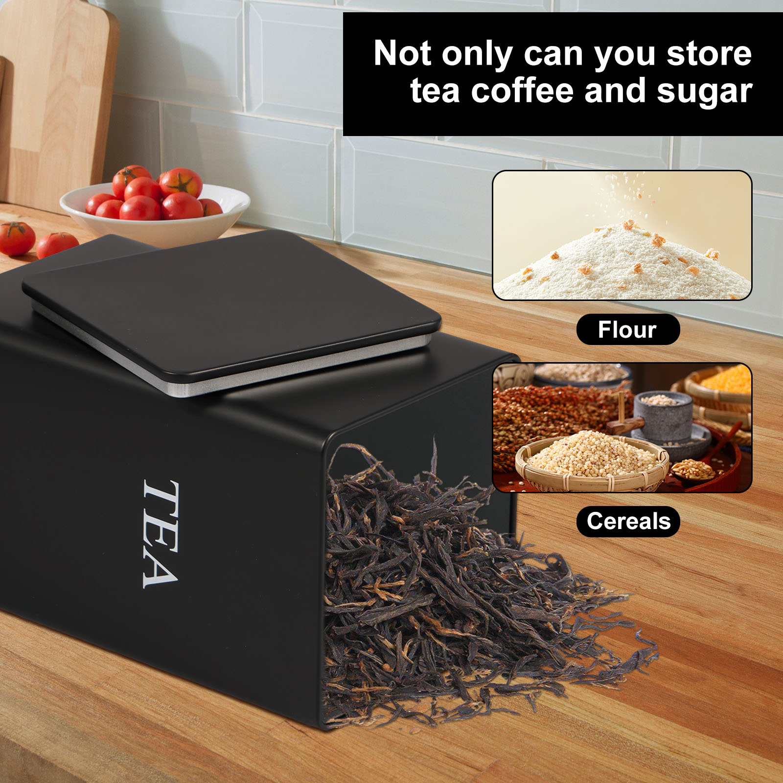 3 pçs caixas de armazenamento  - Coffee Tea And Sugar Set avaliação e preço