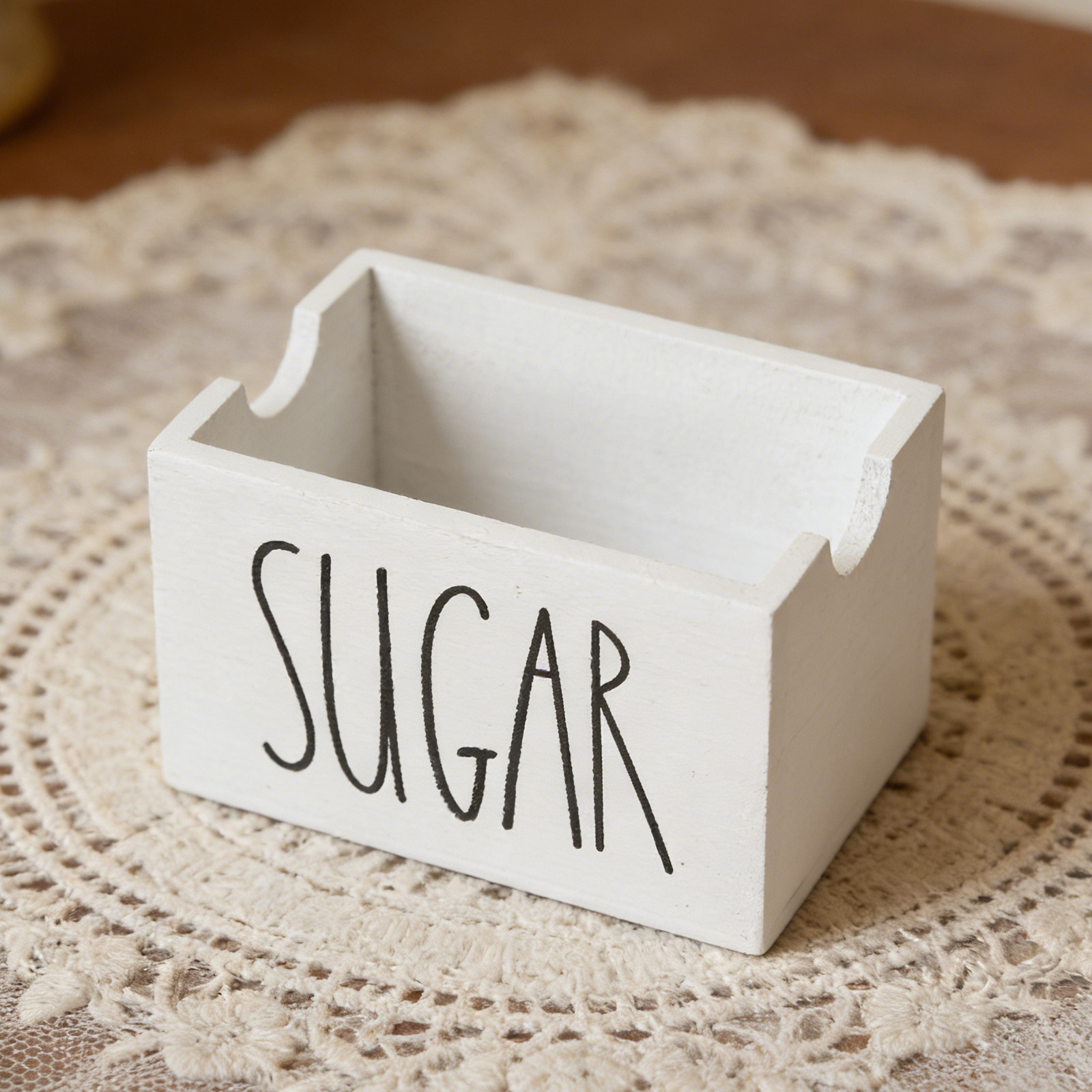 Suporte de madeira para pacote - Coffee Tea Sugar avaliação e preço