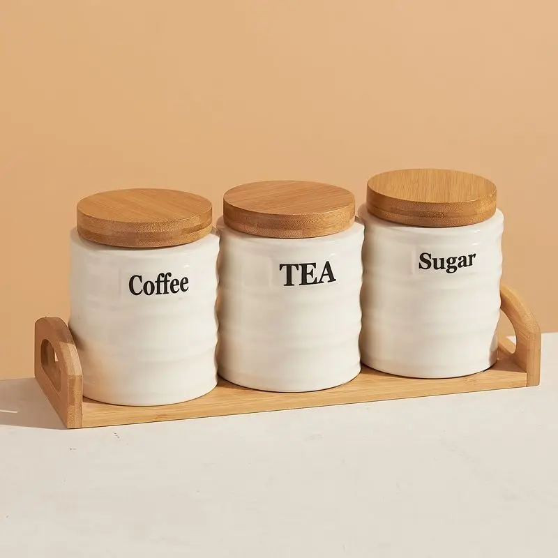 Conjunto de 3 potes de cerâmic - Coffee Tea And Sugar Set avaliação e preço