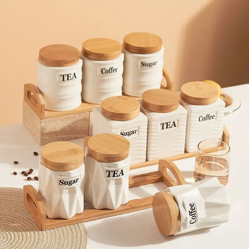 Conjunto de 3 potes de cerâmic - Coffee Tea And Sugar Set avaliação e preço