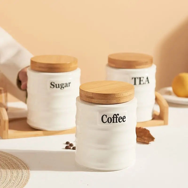 Conjunto de 3 potes de cerâmic - Coffee Tea And Sugar Set avaliação e preço