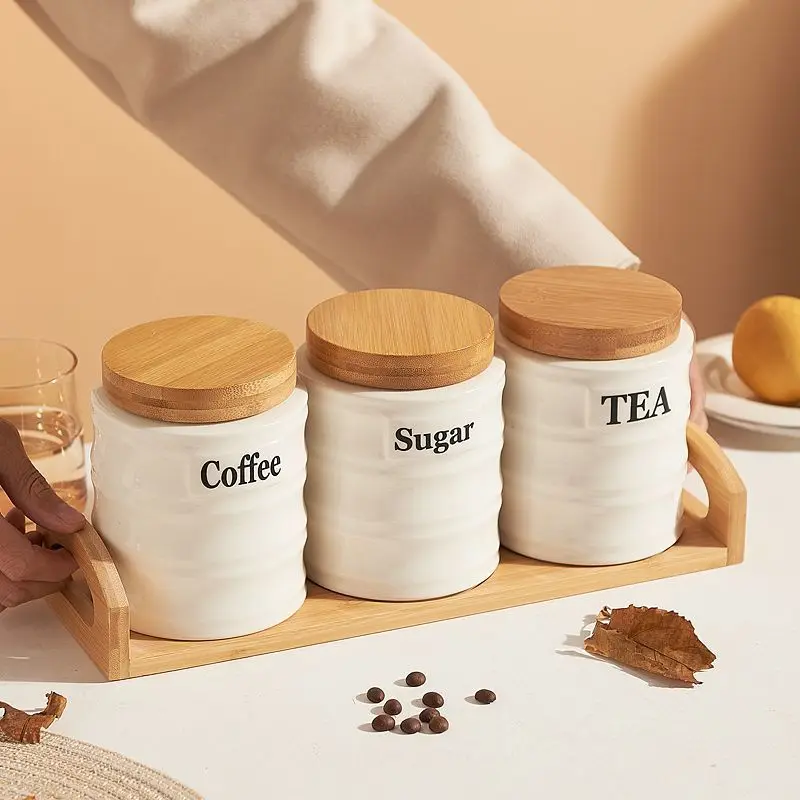 Conjunto de 3 potes de cerâmic - Coffee Tea And Sugar Set avaliação e preço