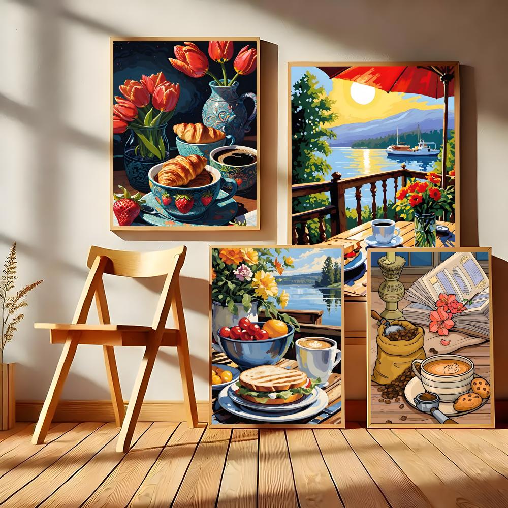 Pôster de Sala de Aula com Des - Coffee Tea Images avaliação e preço